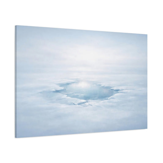 Soft Dreamscape Ice Surface Texture Frozen Lake Nature - Canvas Wall Art Print - YesArtYes