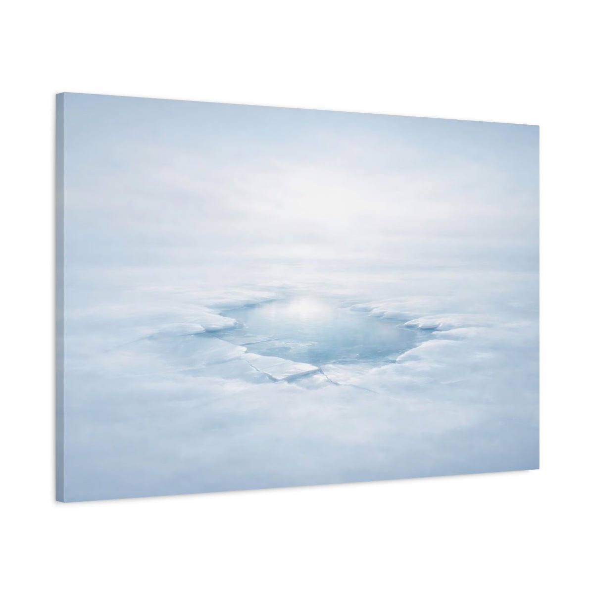 Soft Dreamscape Ice Surface Texture Frozen Lake Nature - Canvas Wall Art Print - YesArtYes