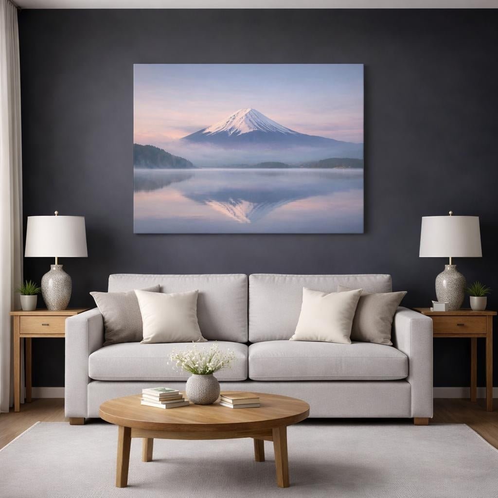 Soft Dreamscape Mount Fuji Nature - Canvas Wall Art Print - YesArtYes