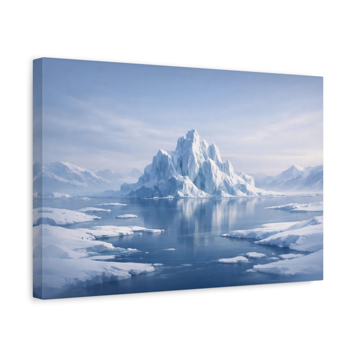 Soft Dreamscape Polar Ice Field Iceberg Nature - Canvas Wall Art Print - YesArtYes