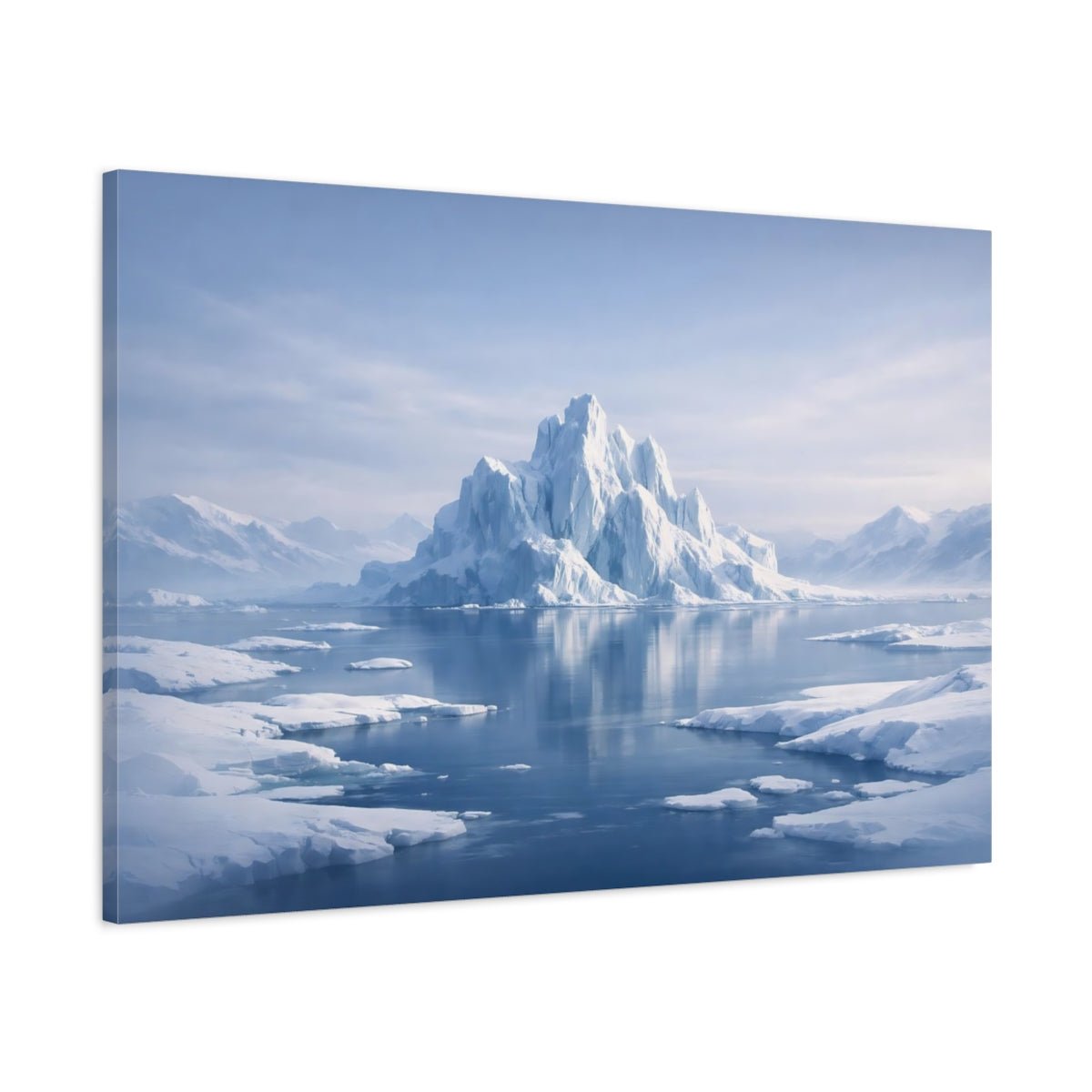 Soft Dreamscape Polar Ice Field Iceberg Nature - Canvas Wall Art Print - YesArtYes