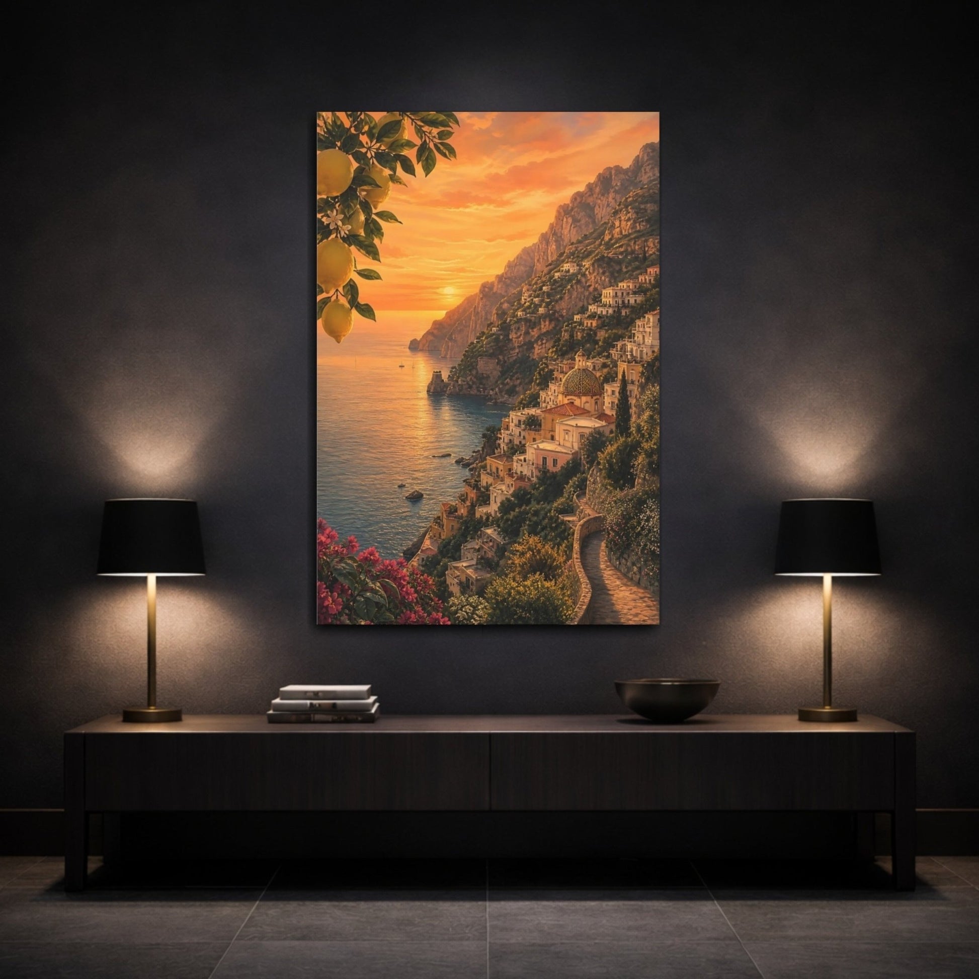 Soft Expressionist Scenery With Muted Movement Canvas Print – Mediterranean Living Room, Above Couch - YesArtYes