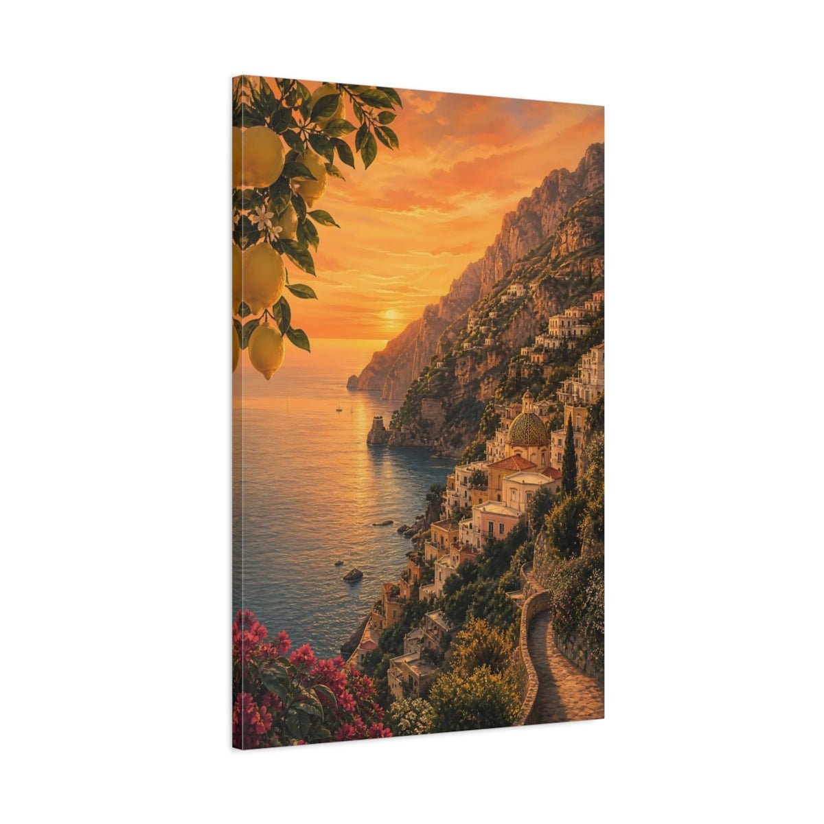 Soft Expressionist Scenery With Muted Movement Canvas Print – Mediterranean Living Room, Above Couch - YesArtYes