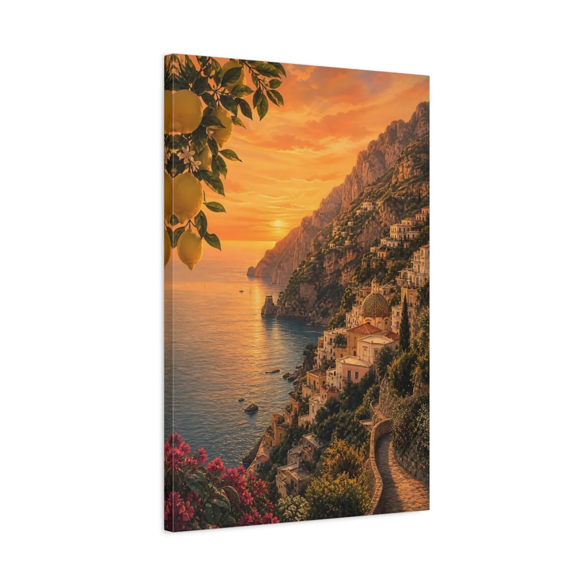 Soft Expressionist Scenery With Muted Movement Canvas Print – Mediterranean Living Room, Above Couch - YesArtYes