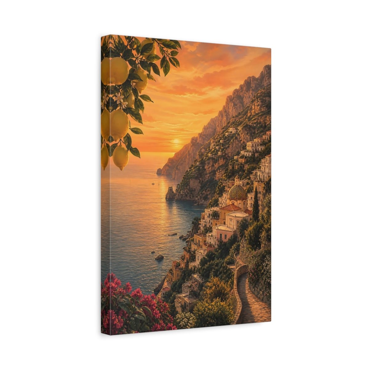 Soft Expressionist Scenery With Muted Movement Canvas Print – Mediterranean Living Room, Above Couch - YesArtYes