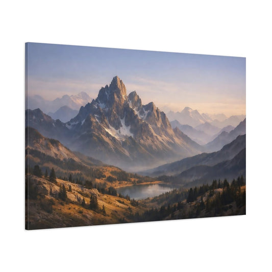 Soft Matte Mountain Range Landscape Nature - Canvas Wall Art Print - YesArtYes