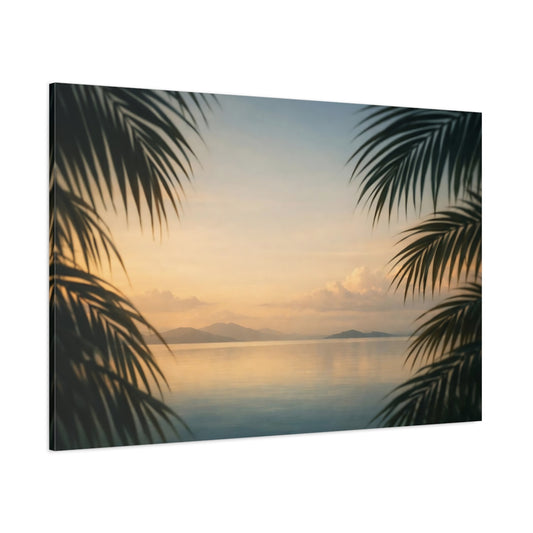 Soft Matte Palm Leaves shown as stretched canvas wall art