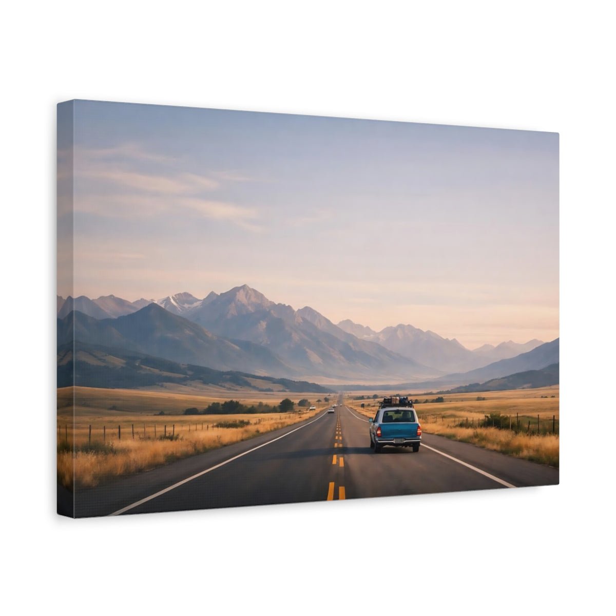 Soft Matte Road Trip Highway Nature - Canvas Wall Art Print - YesArtYes