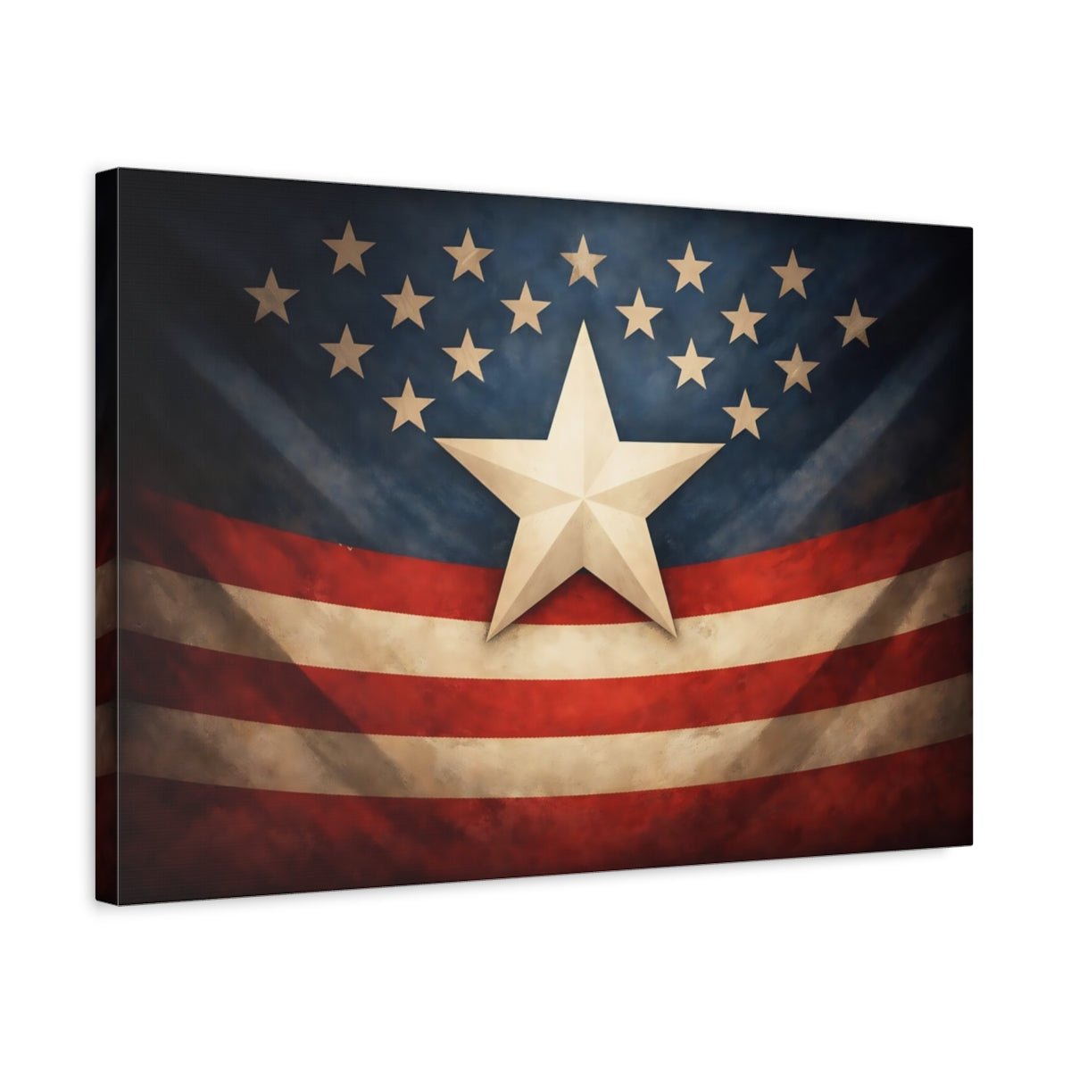 Soft Matte Vintage Flag American - Canvas Wall Art Print - YesArtYes