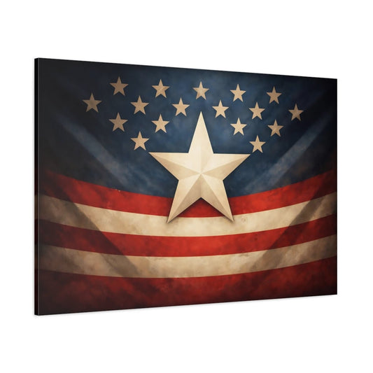 Soft Matte Vintage Flag American - Canvas Wall Art Print - YesArtYes