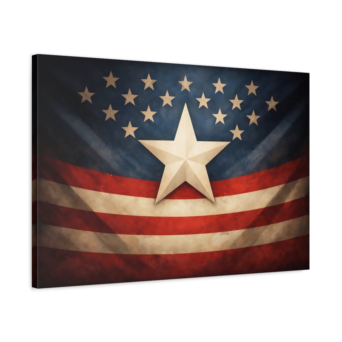 Soft Matte Vintage Flag American - Canvas Wall Art Print - YesArtYes