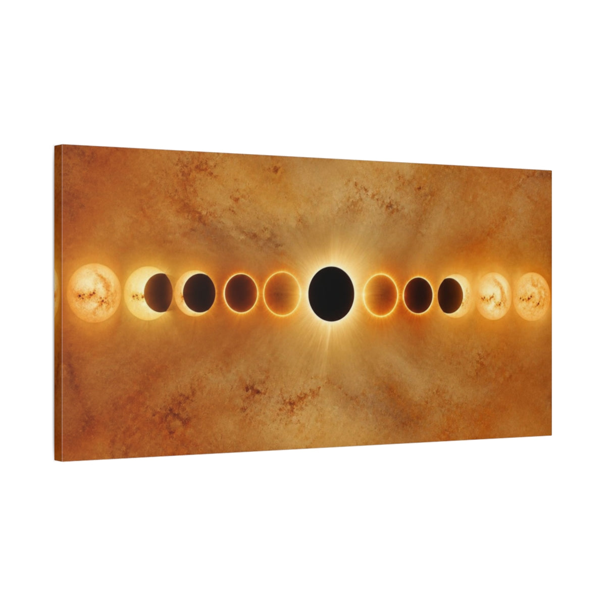 Main Mockup. Solar Eclipse With Sunspots shown as canvas print