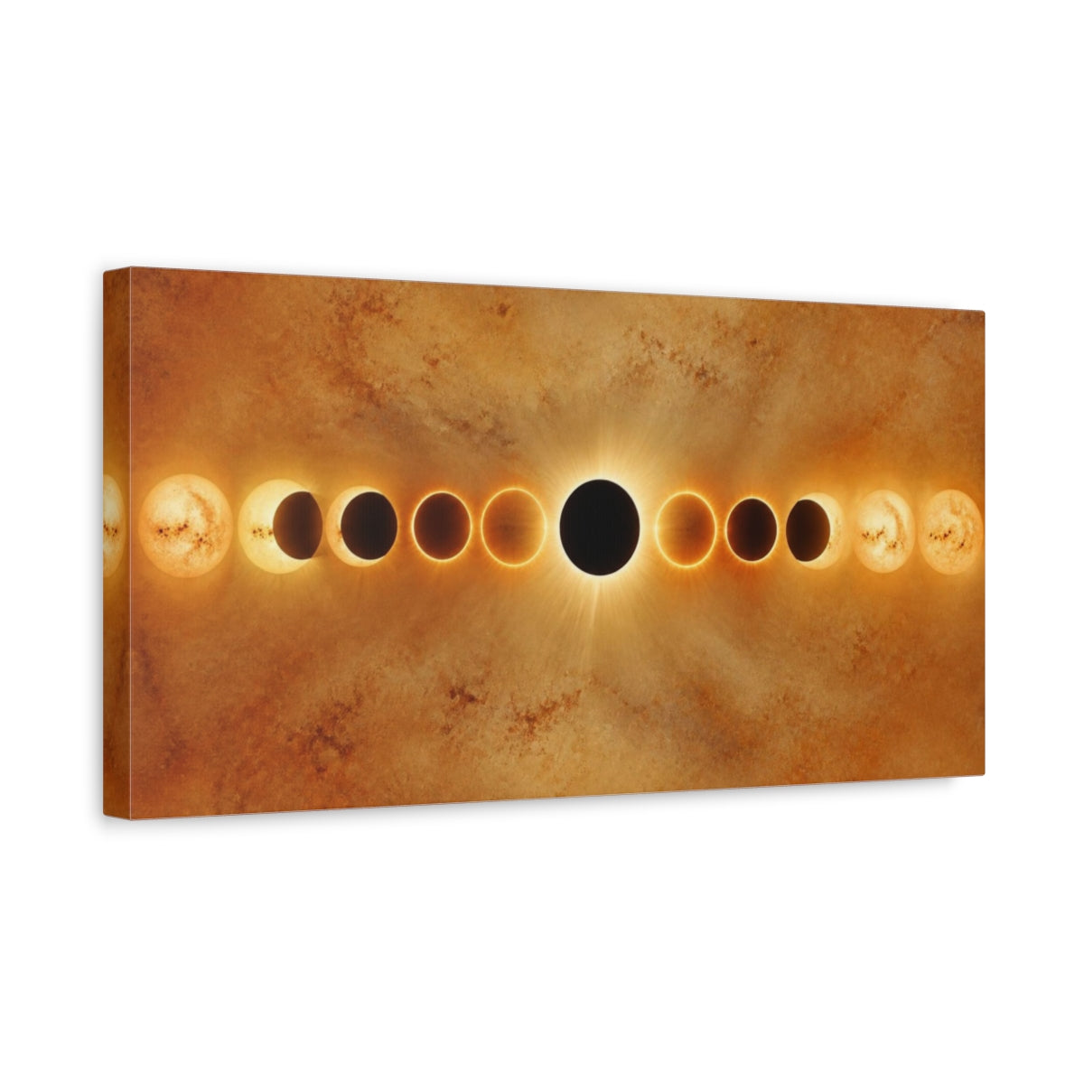 Side Mockup 3. Solar Eclipse With Sunspots shown as canvas print
