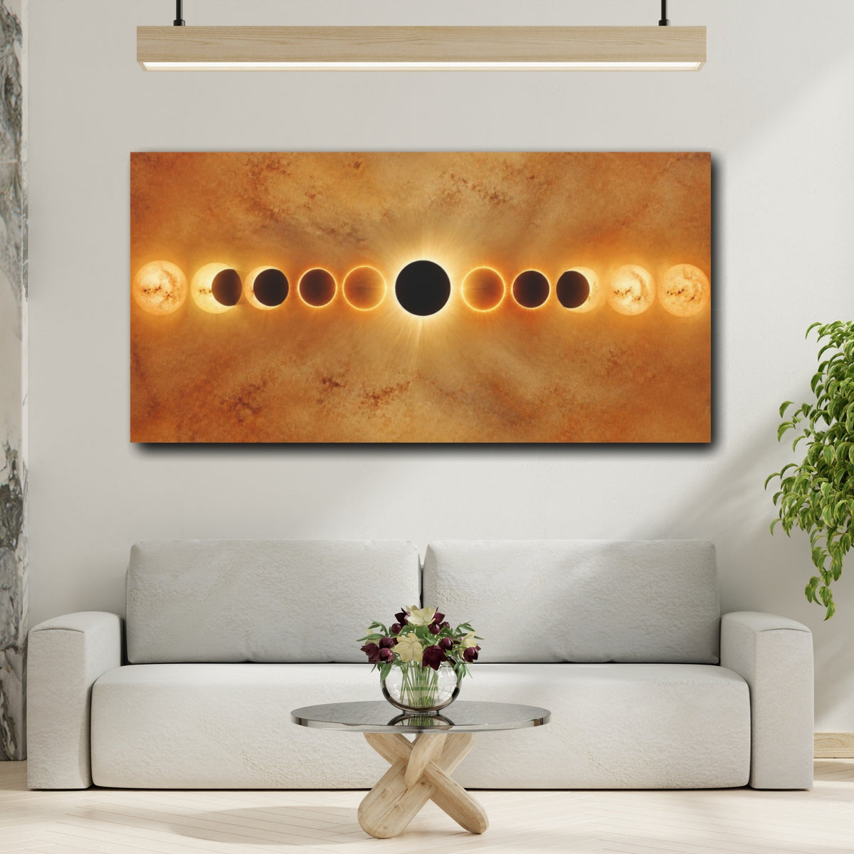Mockup 2. Solar Eclipse With Sunspots shown as canvas print