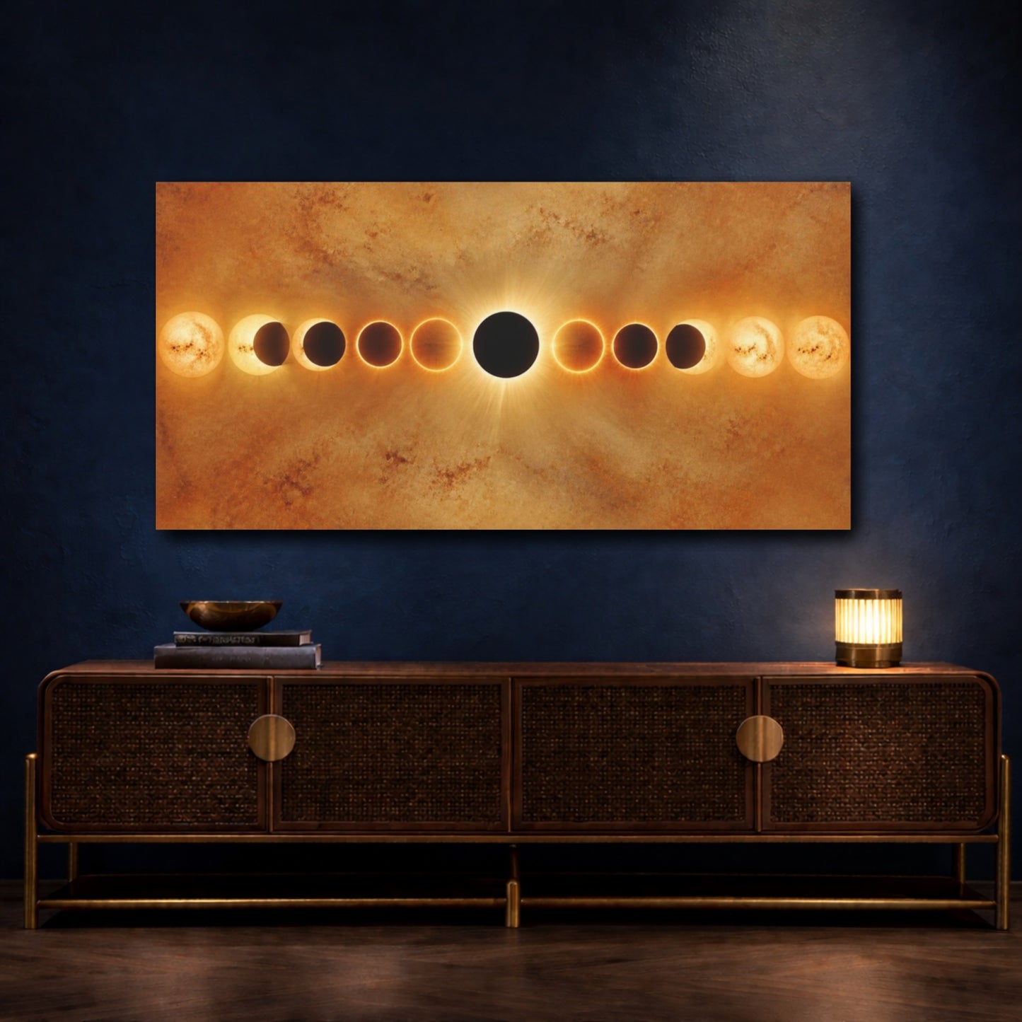 Mockup 4. Solar Eclipse With Sunspots shown as canvas print
