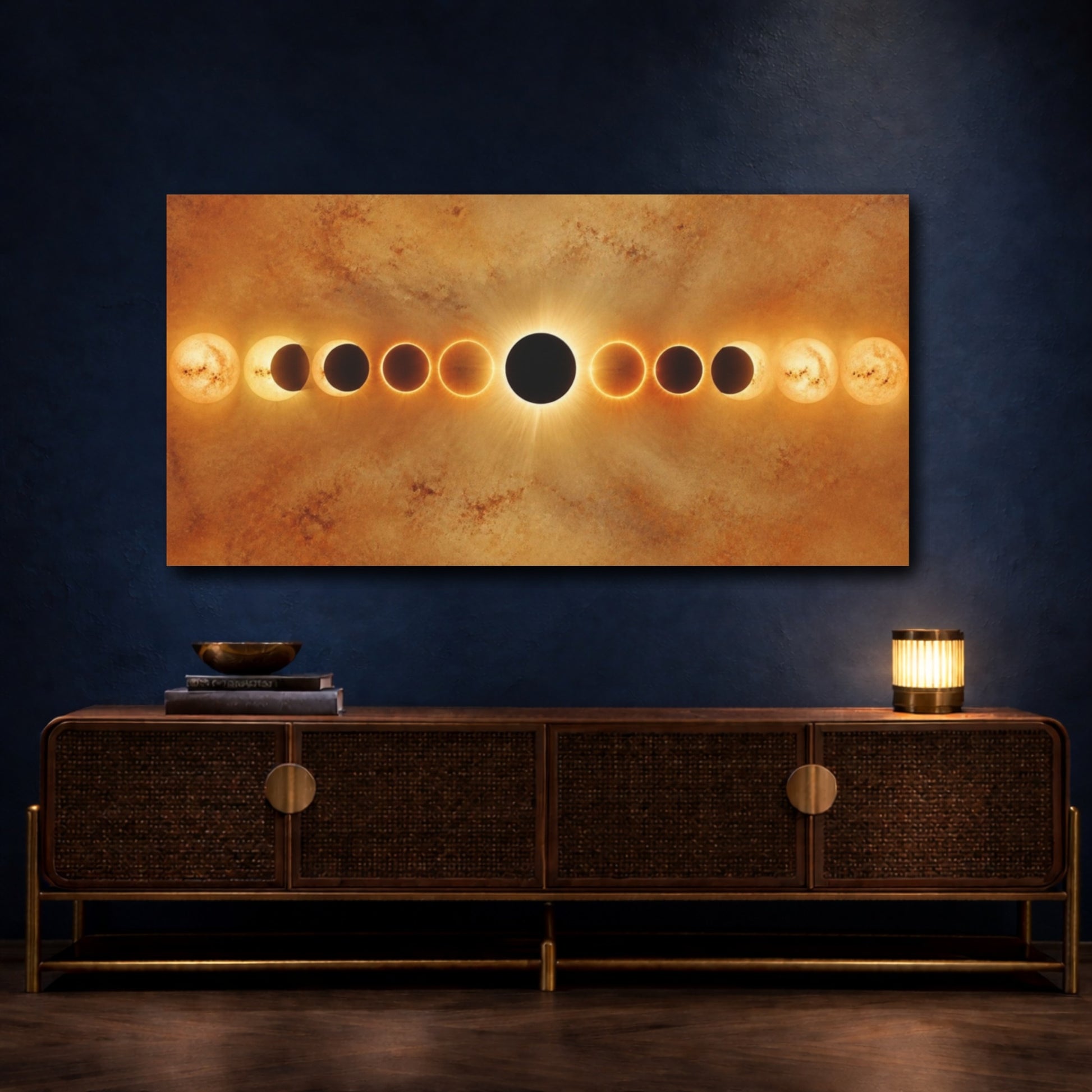 Mockup 4. Solar Eclipse With Sunspots shown as canvas print
