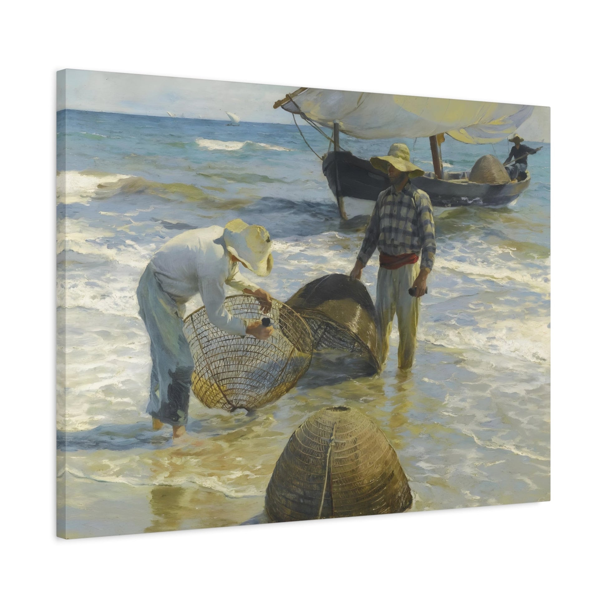 Sorolla Canvas Wall Art Print - Valencian Fishermen Reproduction - YesArtYes
