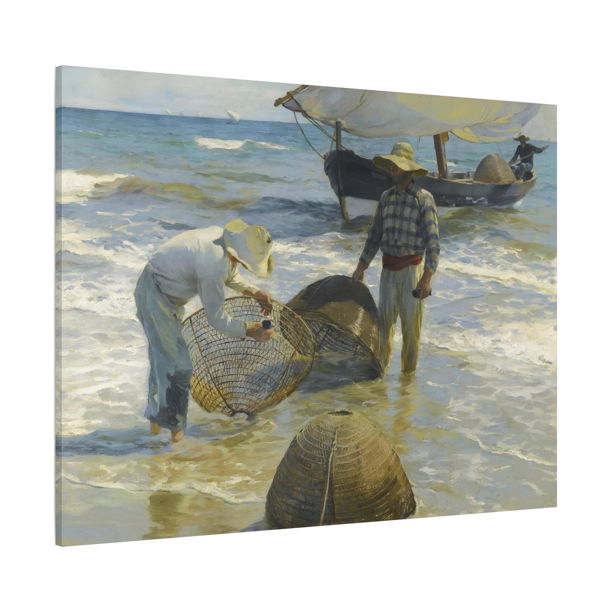Sorolla Canvas Wall Art Print - Valencian Fishermen Reproduction - YesArtYes