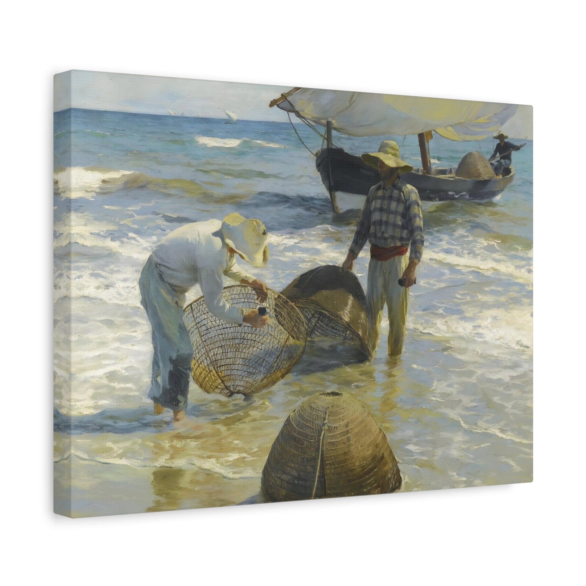 Sorolla Canvas Wall Art Print - Valencian Fishermen Reproduction - YesArtYes