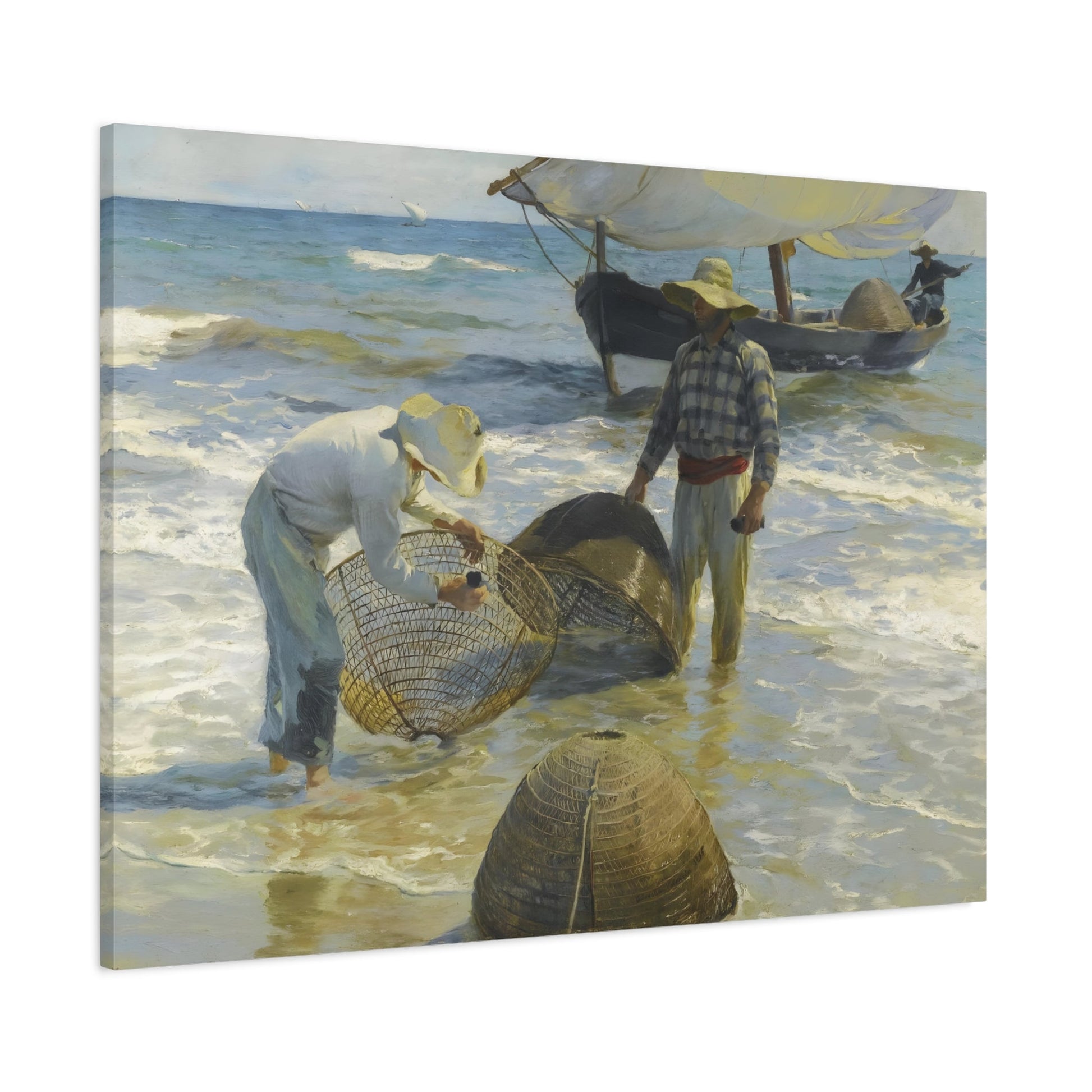 Sorolla Canvas Wall Art Print - Valencian Fishermen Reproduction - YesArtYes