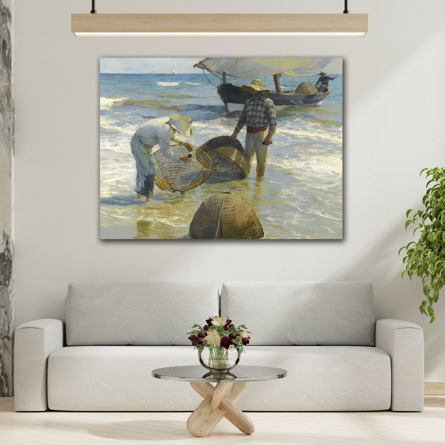 Sorolla Canvas Wall Art Print - Valencian Fishermen Reproduction - YesArtYes