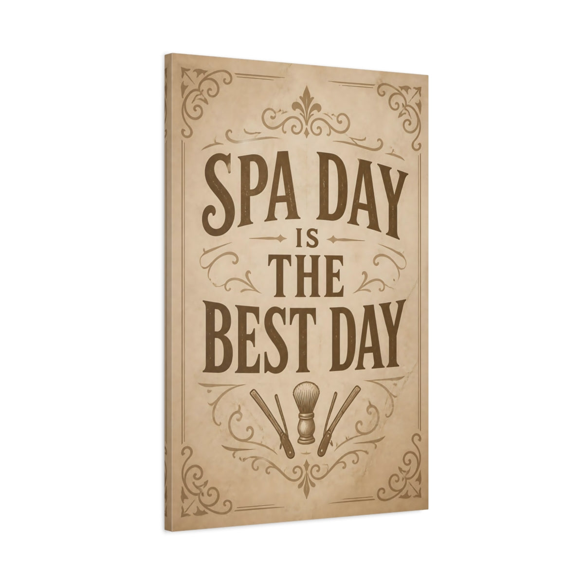Main Mockup. Spa Day Quote shown as canvas print