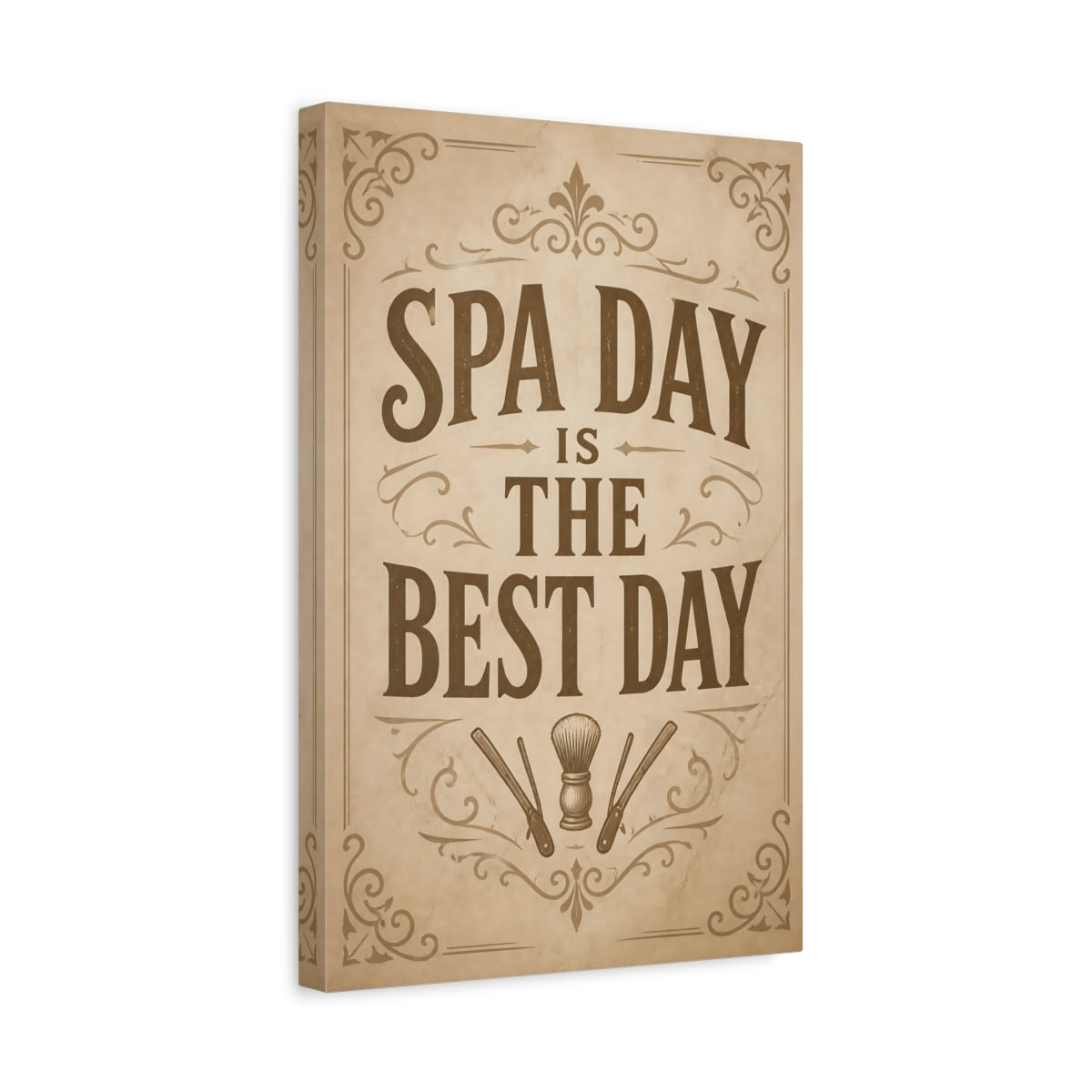 Side Mockup 4. Spa Day Quote shown as canvas print