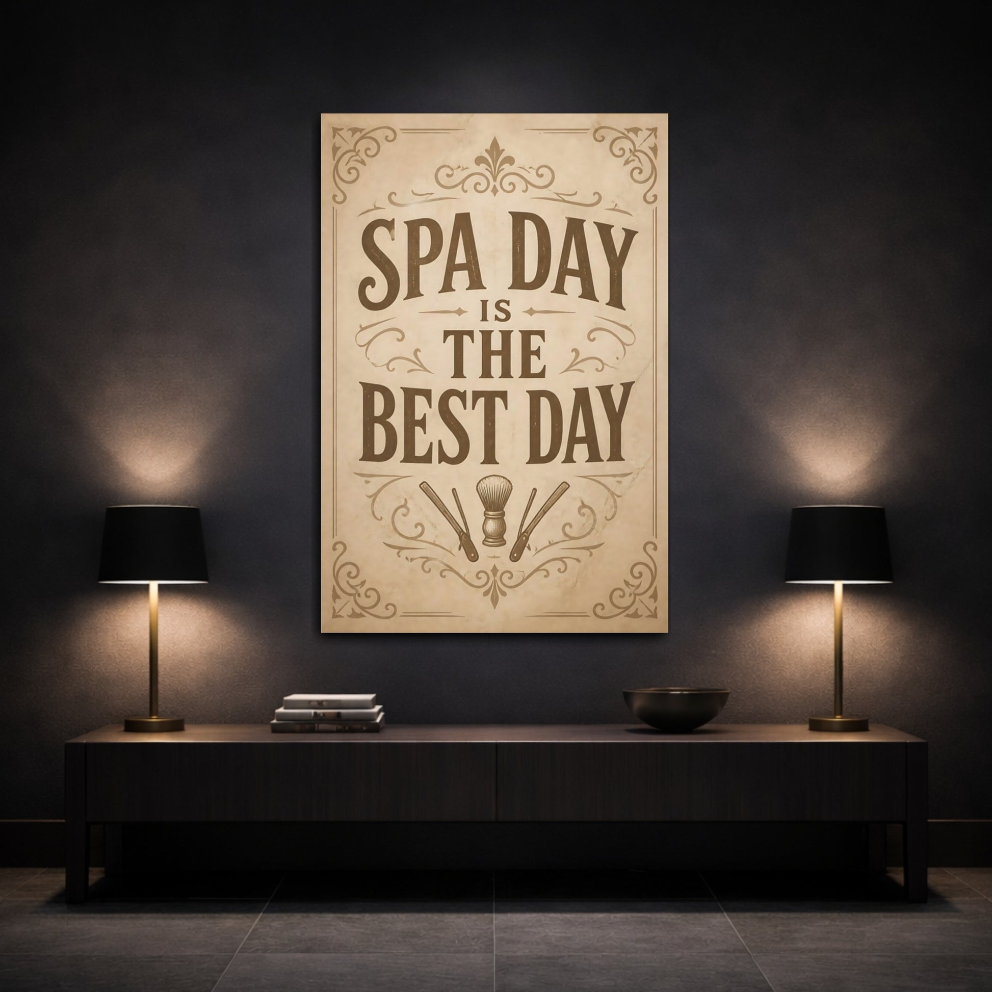 Mockup 3. Spa Day Quote shown as canvas print