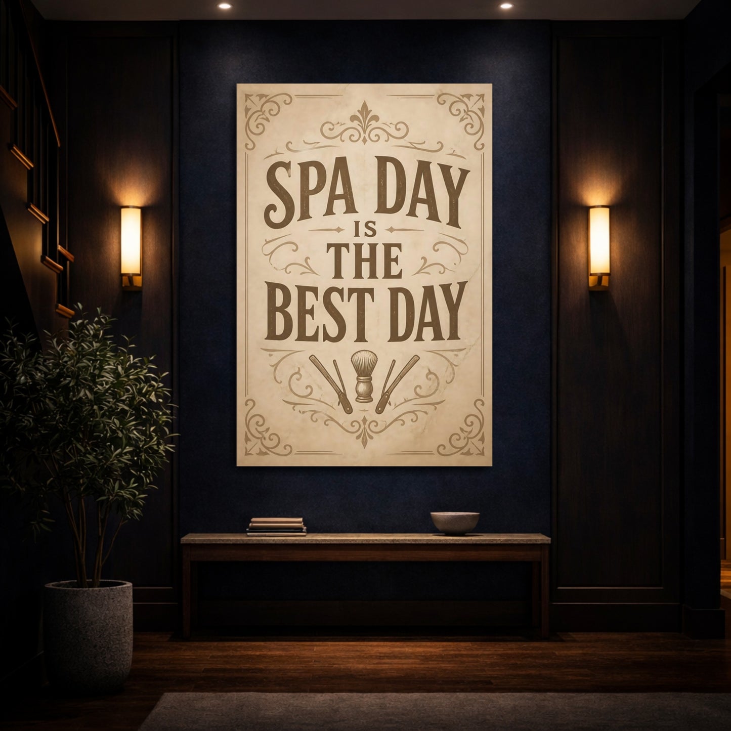 Mockup 4. Spa Day Quote shown as canvas print