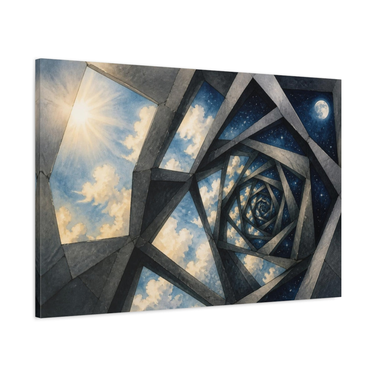 Main Mockup. Spiral Window Illusion shown as canvas print