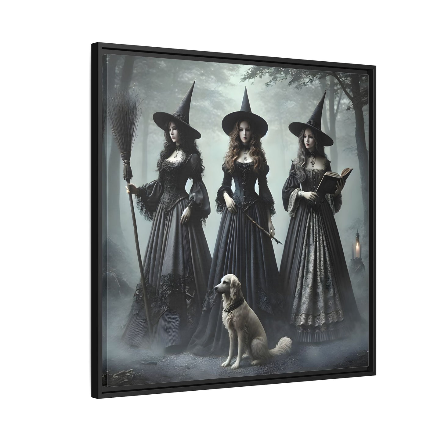 Spooky Hell Witches Canvas Wall Art Print, Antique Vintage Victorian Era Prints - YesArtYes