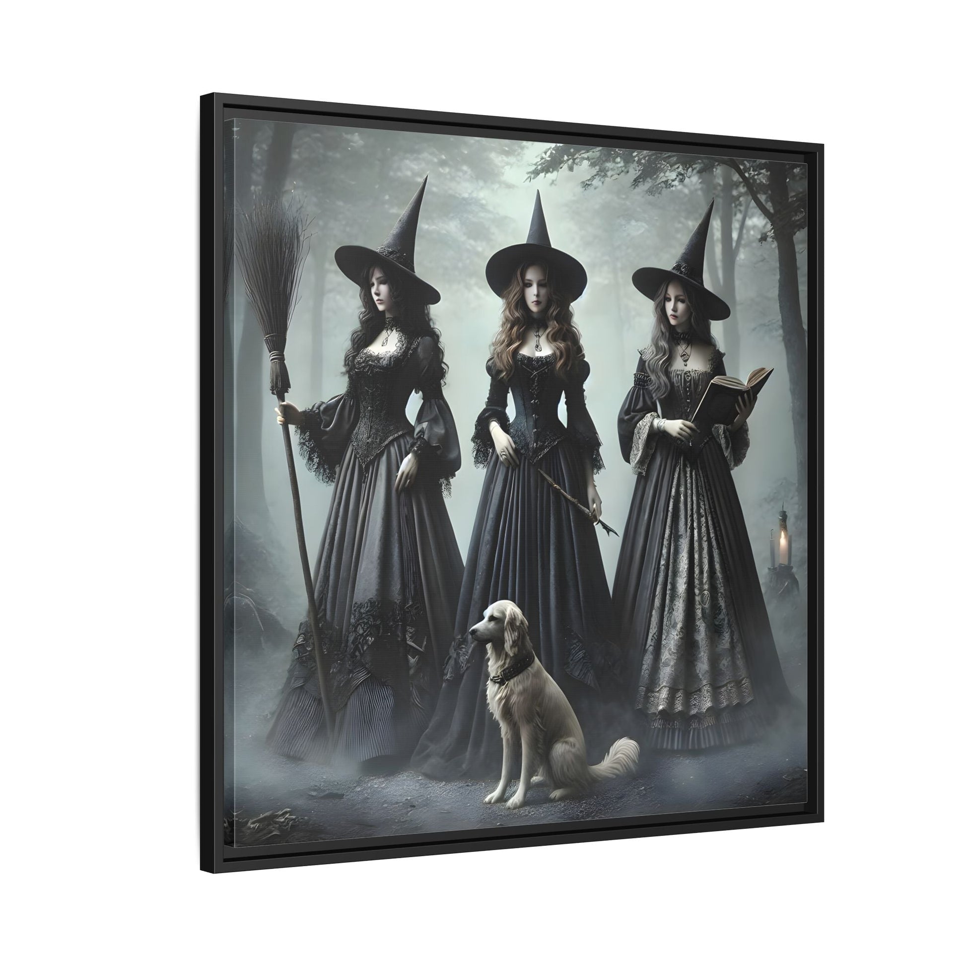 Spooky Hell Witches Canvas Wall Art Print, Antique Vintage Victorian Era Prints - YesArtYes