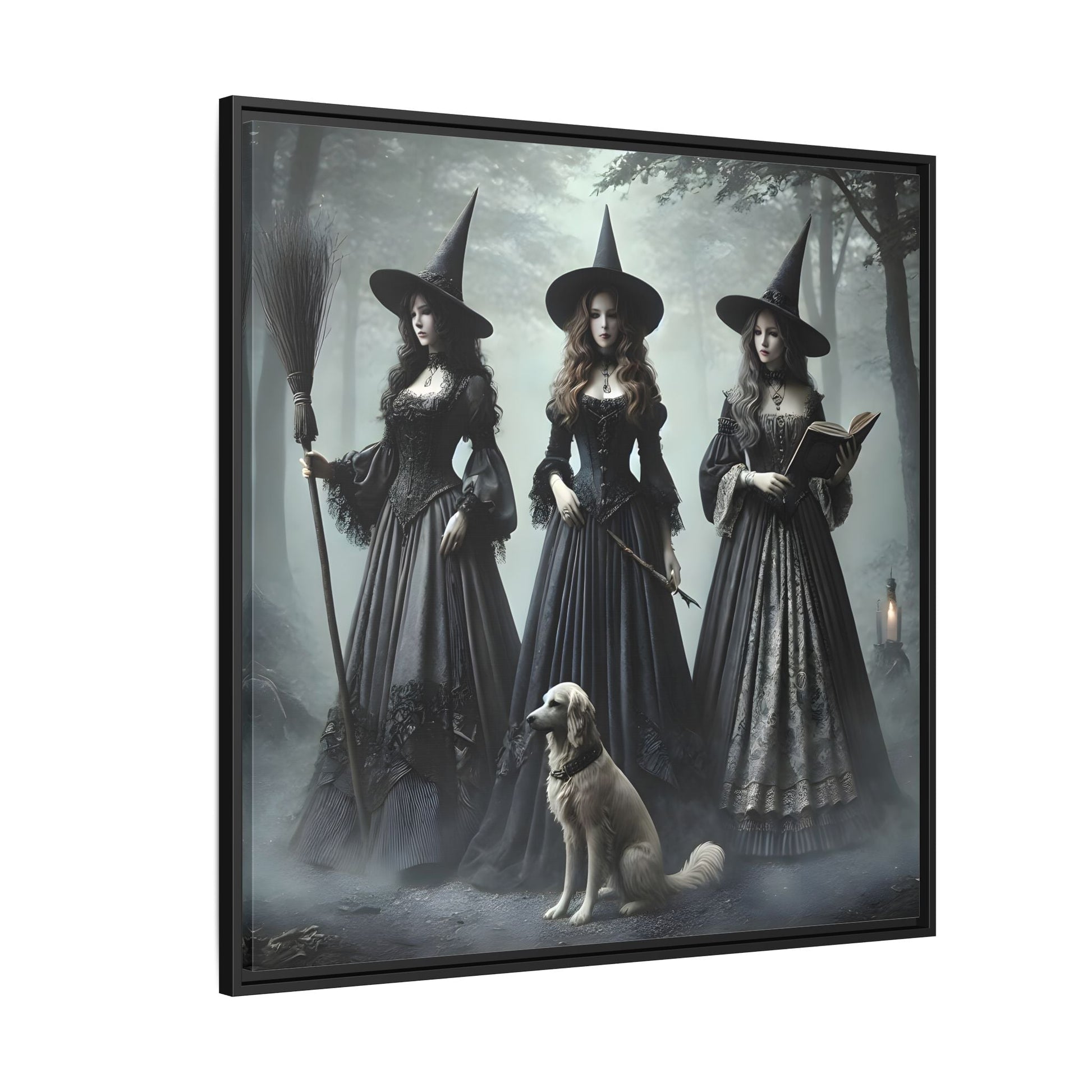 Spooky Hell Witches Canvas Wall Art Print, Antique Vintage Victorian Era Prints - YesArtYes