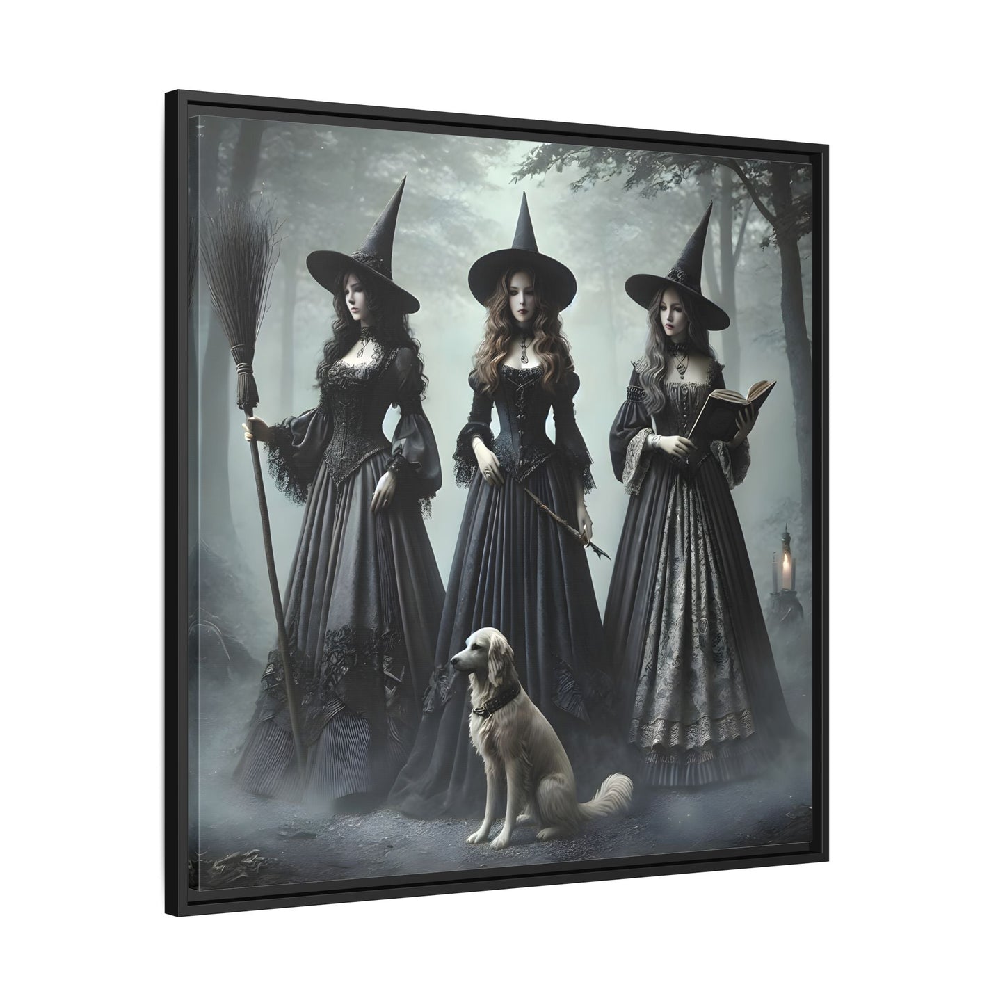 Spooky Hell Witches Canvas Wall Art Print, Antique Vintage Victorian Era Prints - YesArtYes