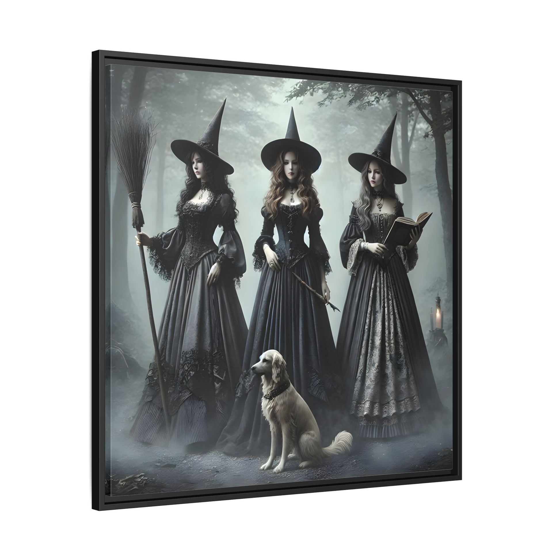 Spooky Hell Witches Canvas Wall Art Print, Antique Vintage Victorian Era Prints - YesArtYes