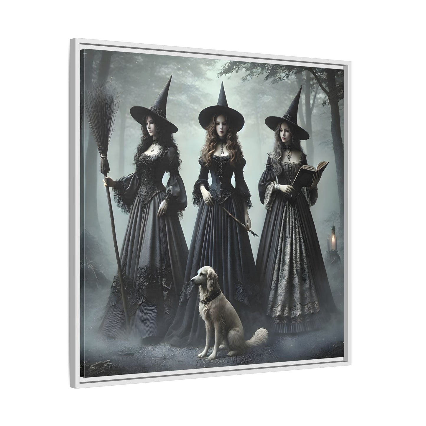 Spooky Hell Witches Canvas Wall Art Print, Antique Vintage Victorian Era Prints - YesArtYes