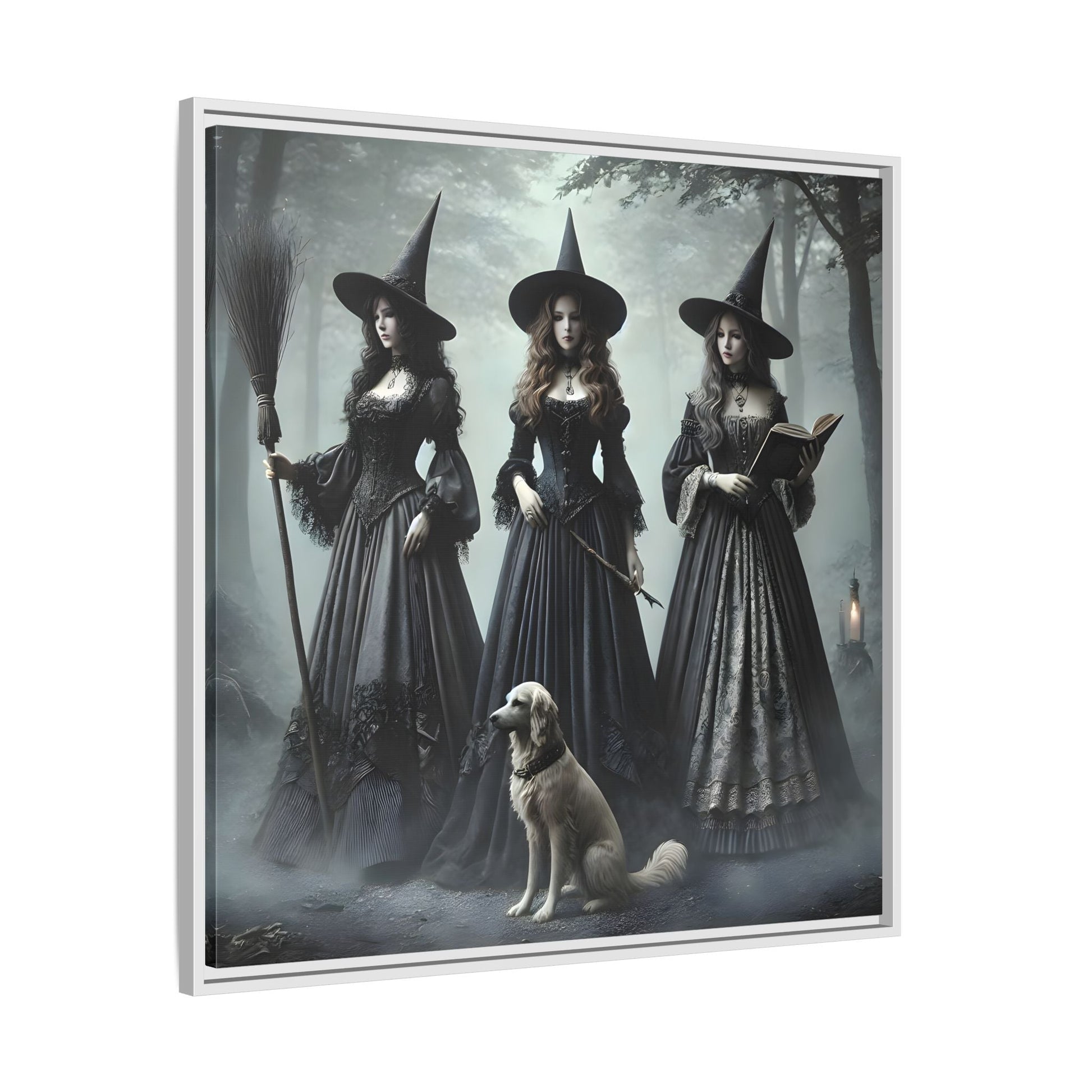 Spooky Hell Witches Canvas Wall Art Print, Antique Vintage Victorian Era Prints - YesArtYes