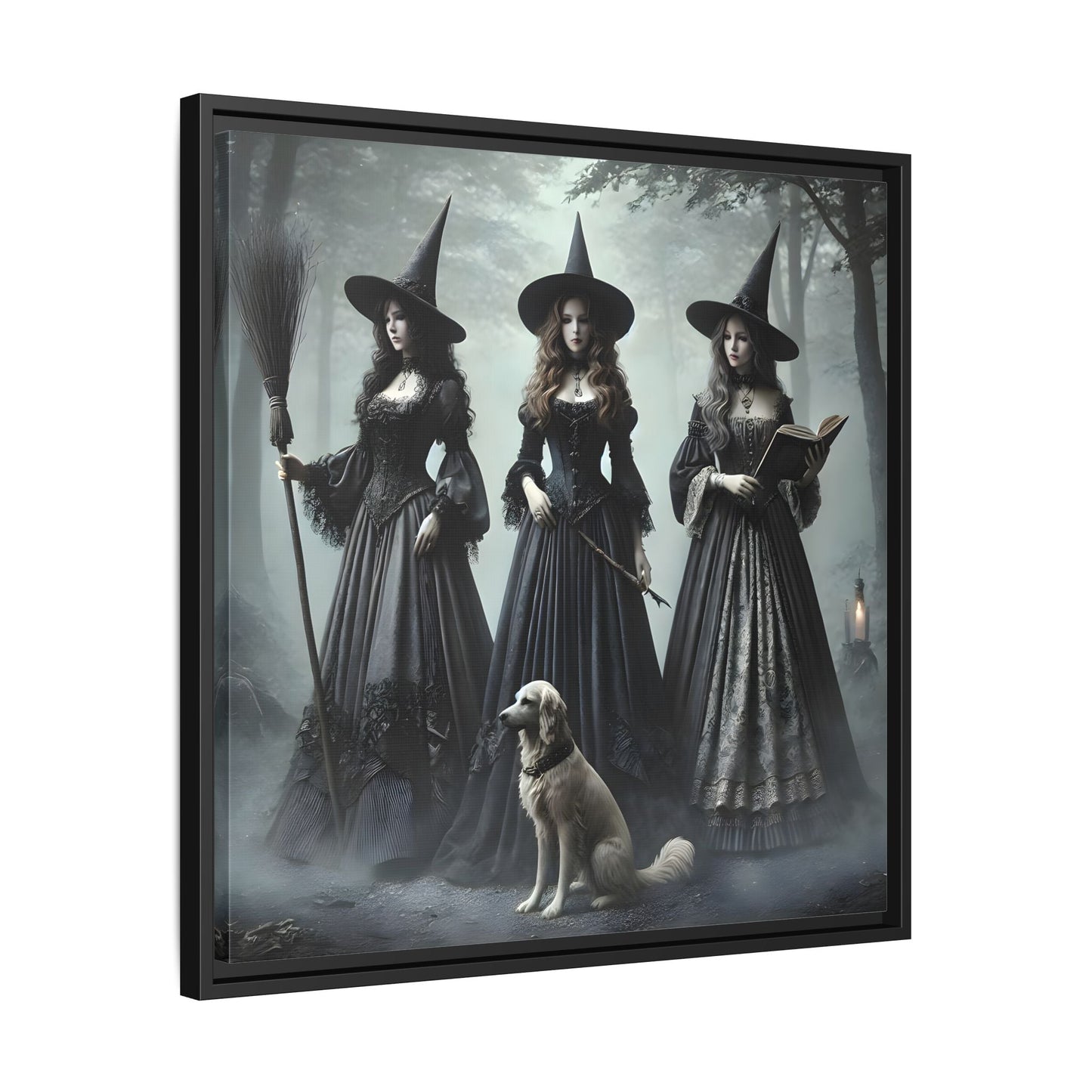 Spooky Hell Witches Canvas Wall Art Print, Antique Vintage Victorian Era Prints - YesArtYes