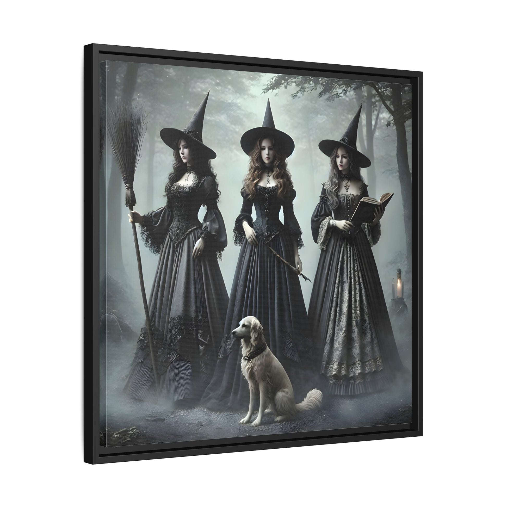 Spooky Hell Witches Canvas Wall Art Print, Antique Vintage Victorian Era Prints - YesArtYes