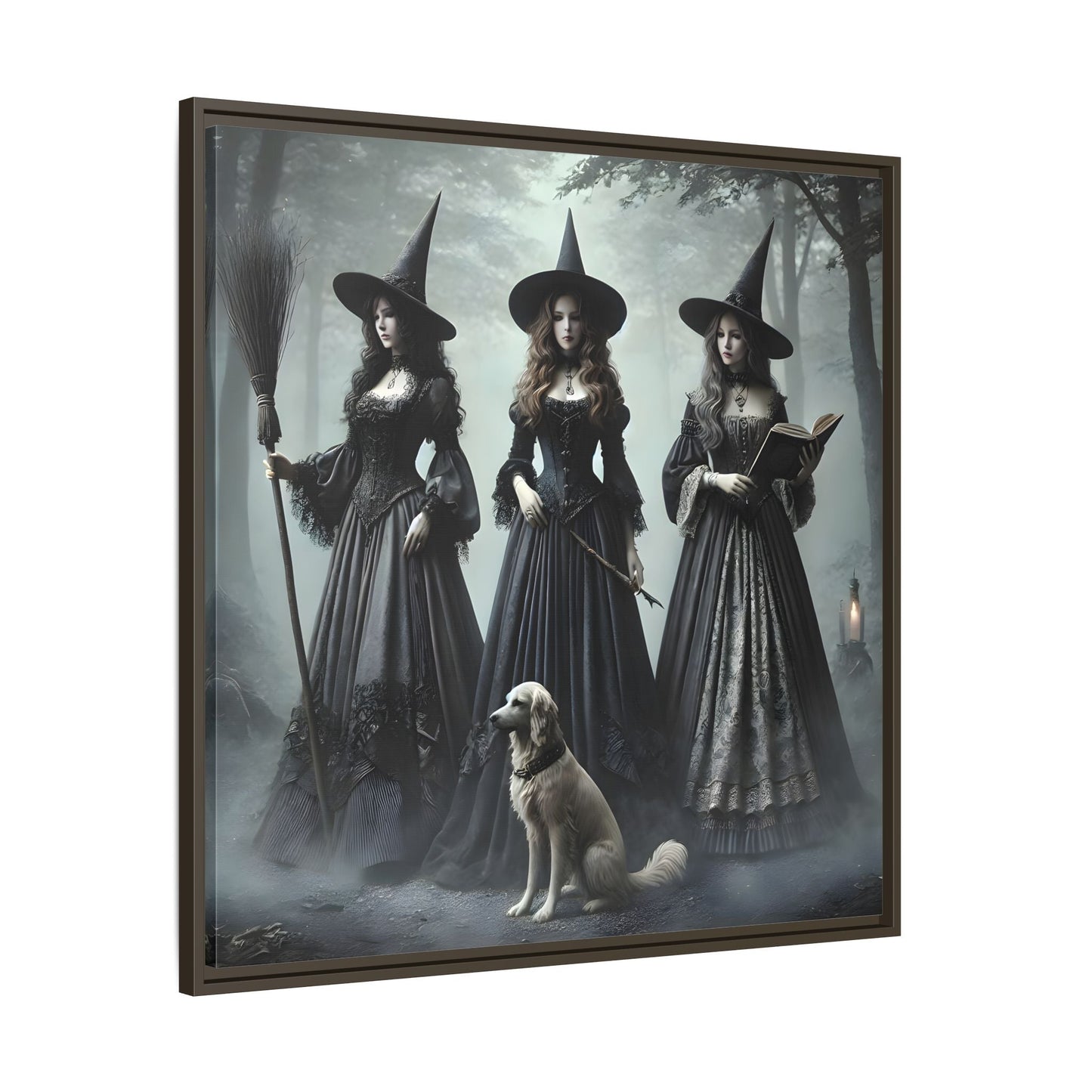Spooky Hell Witches Canvas Wall Art Print, Antique Vintage Victorian Era Prints - YesArtYes