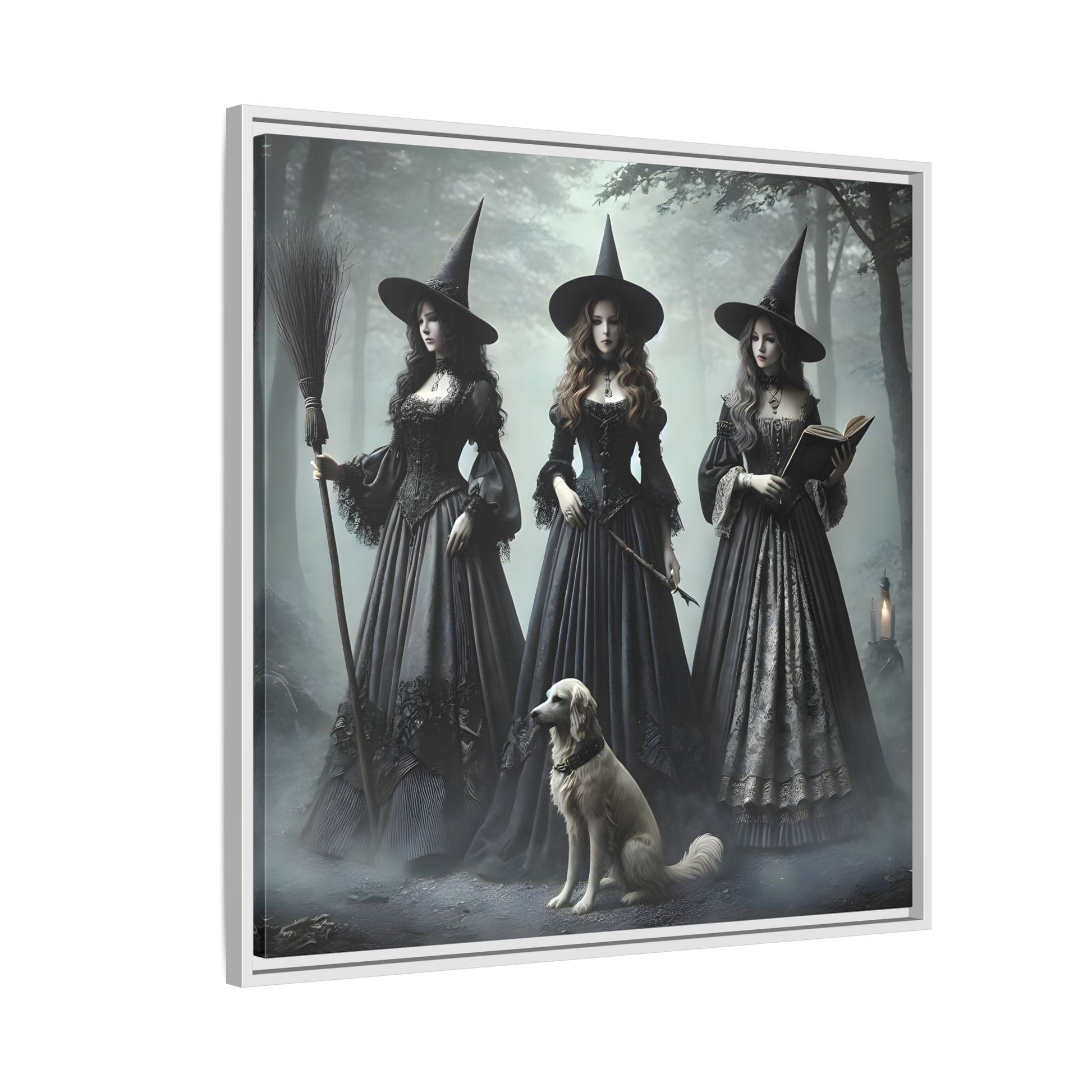 Spooky Hell Witches Canvas Wall Art Print, Antique Vintage Victorian Era Prints - YesArtYes