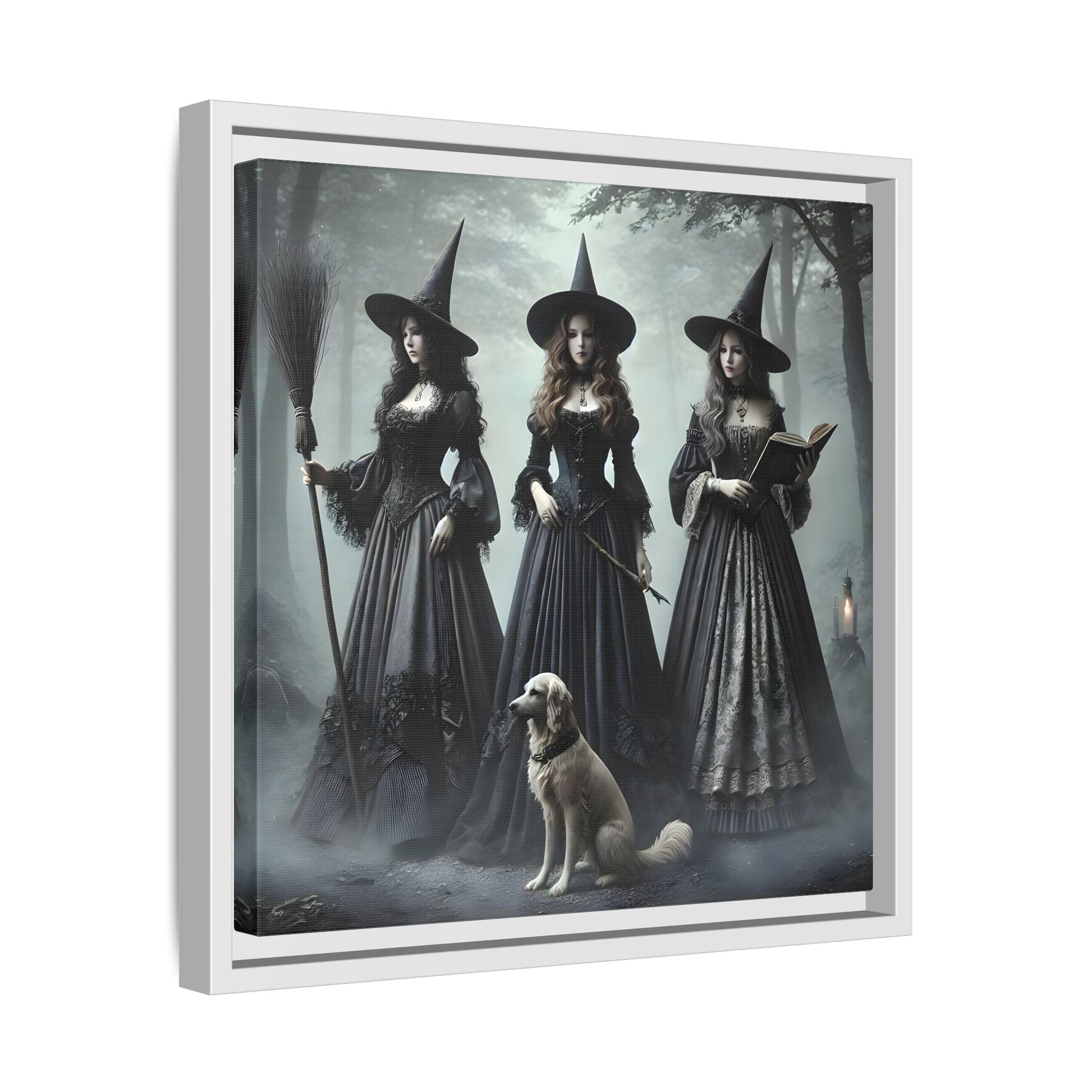 Spooky Hell Witches Canvas Wall Art Print, Antique Vintage Victorian Era Prints - YesArtYes