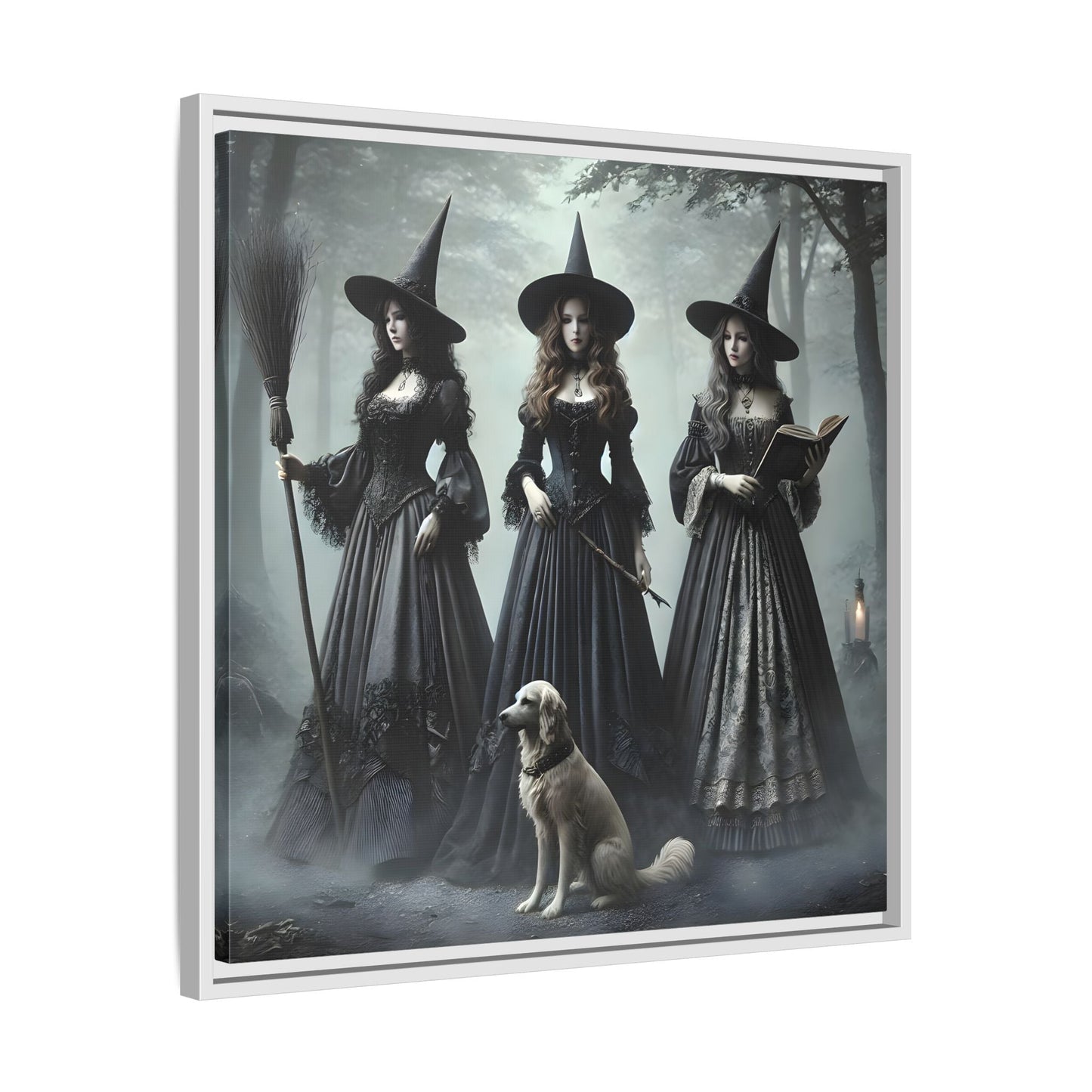 Spooky Hell Witches Canvas Wall Art Print, Antique Vintage Victorian Era Prints - YesArtYes
