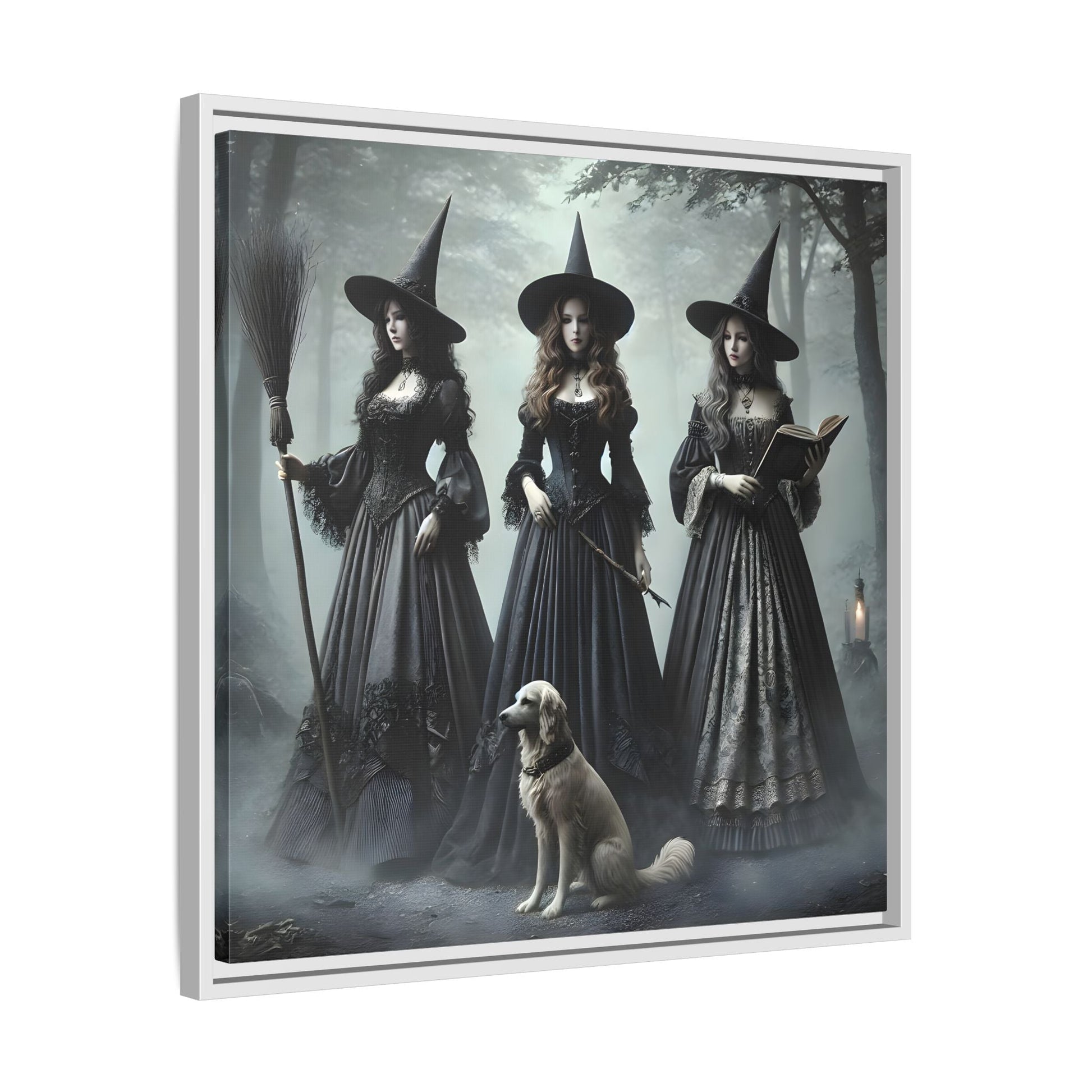 Spooky Hell Witches Canvas Wall Art Print, Antique Vintage Victorian Era Prints - YesArtYes