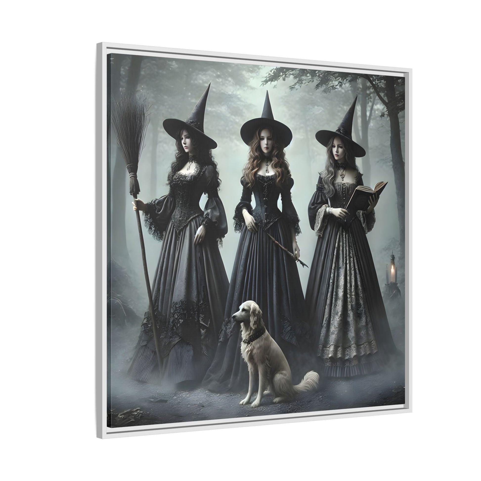 Spooky Hell Witches Canvas Wall Art Print, Antique Vintage Victorian Era Prints - YesArtYes