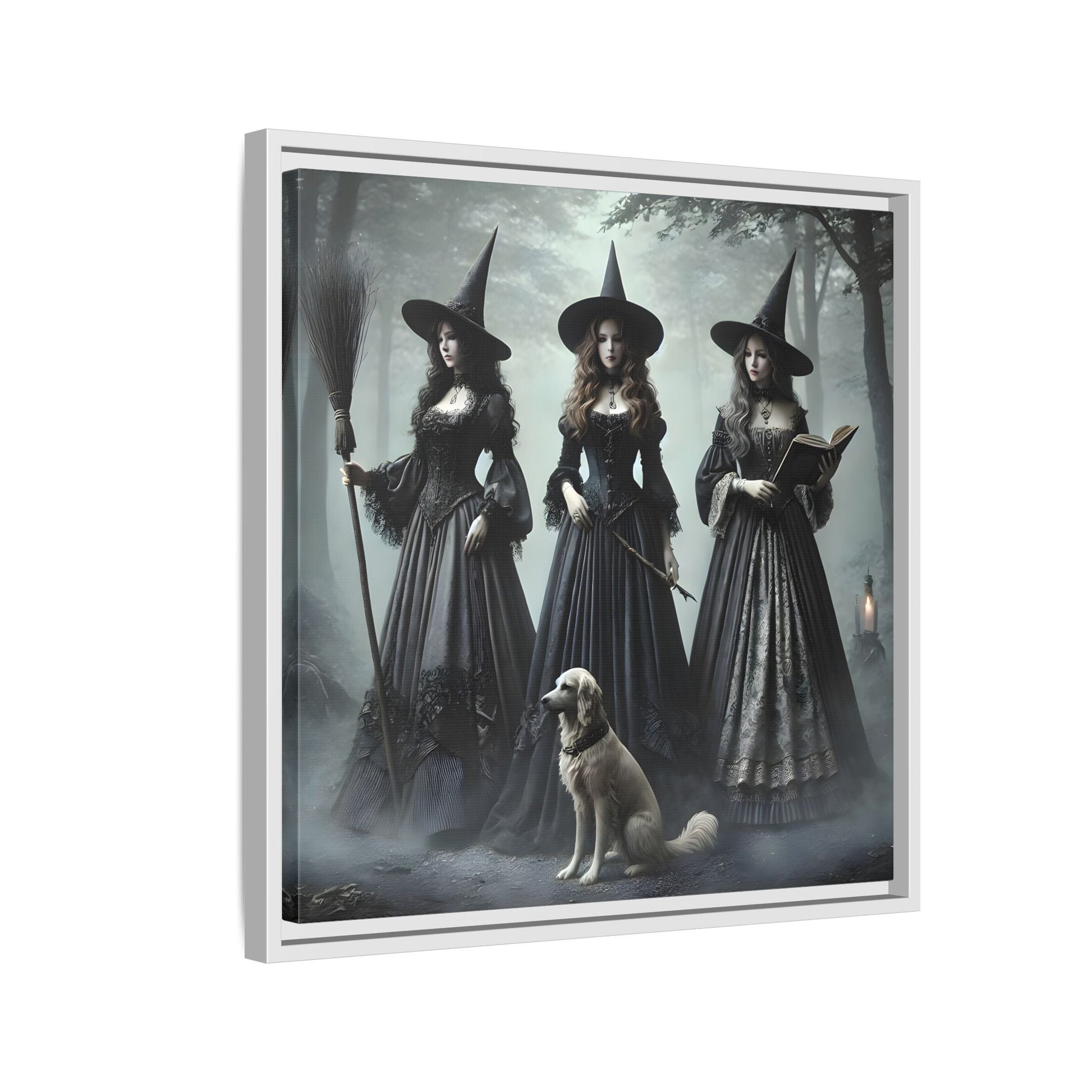 Spooky Hell Witches Canvas Wall Art Print, Antique Vintage Victorian Era Prints - YesArtYes