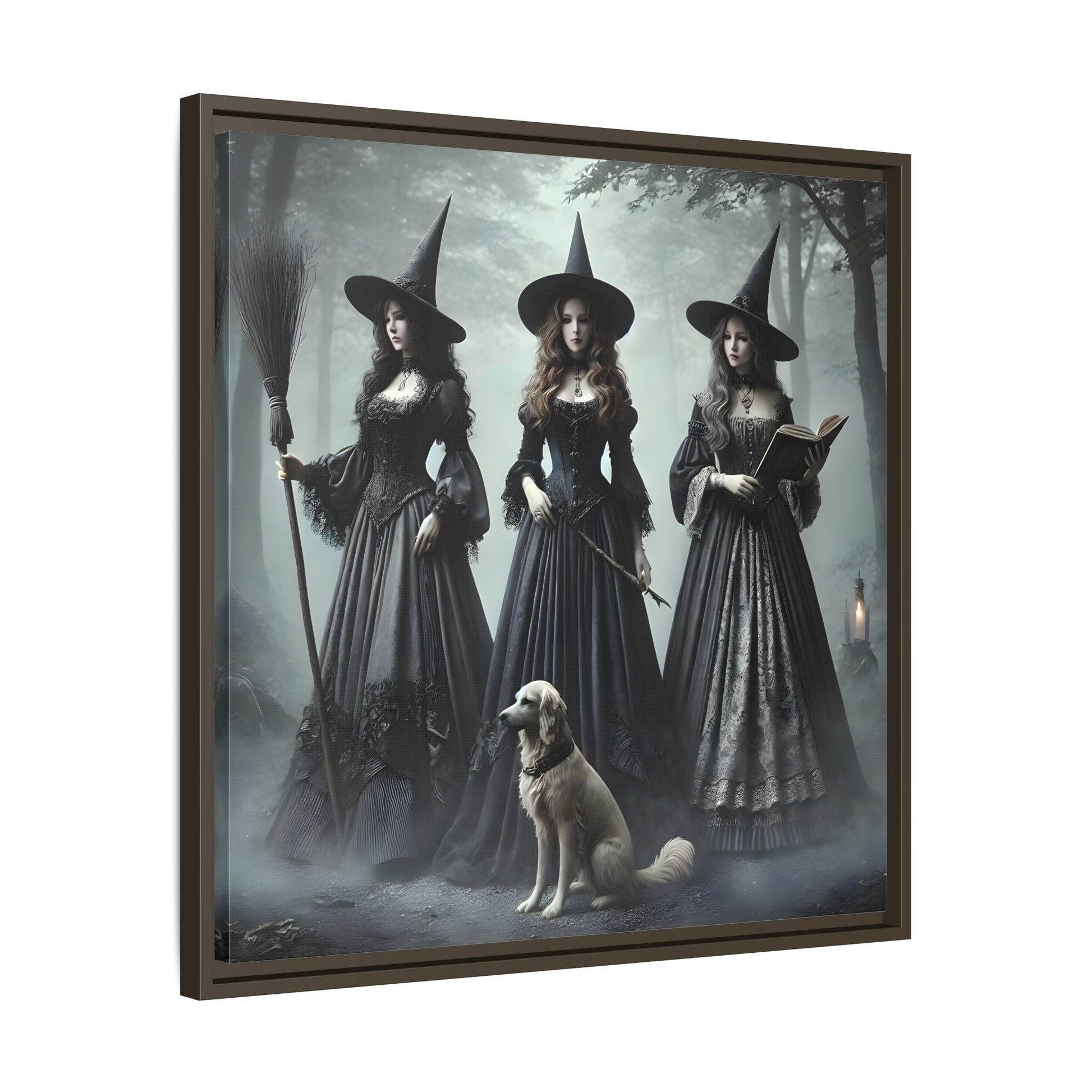 Spooky Hell Witches Canvas Wall Art Print, Antique Vintage Victorian Era Prints - YesArtYes