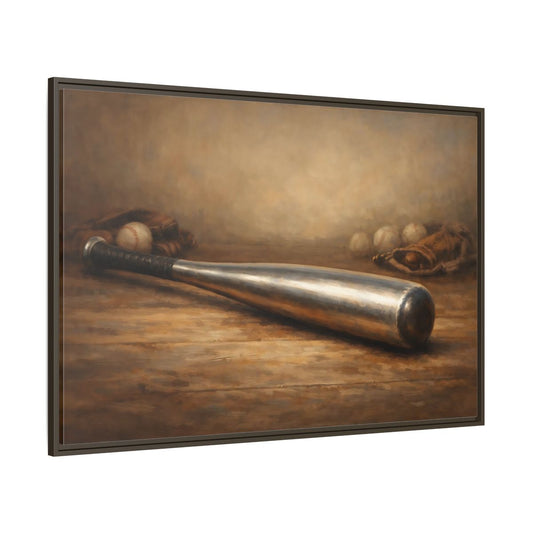 Main Mockup. Sports Baseball Bat Rustic Sports shown as stretched canvas wall art