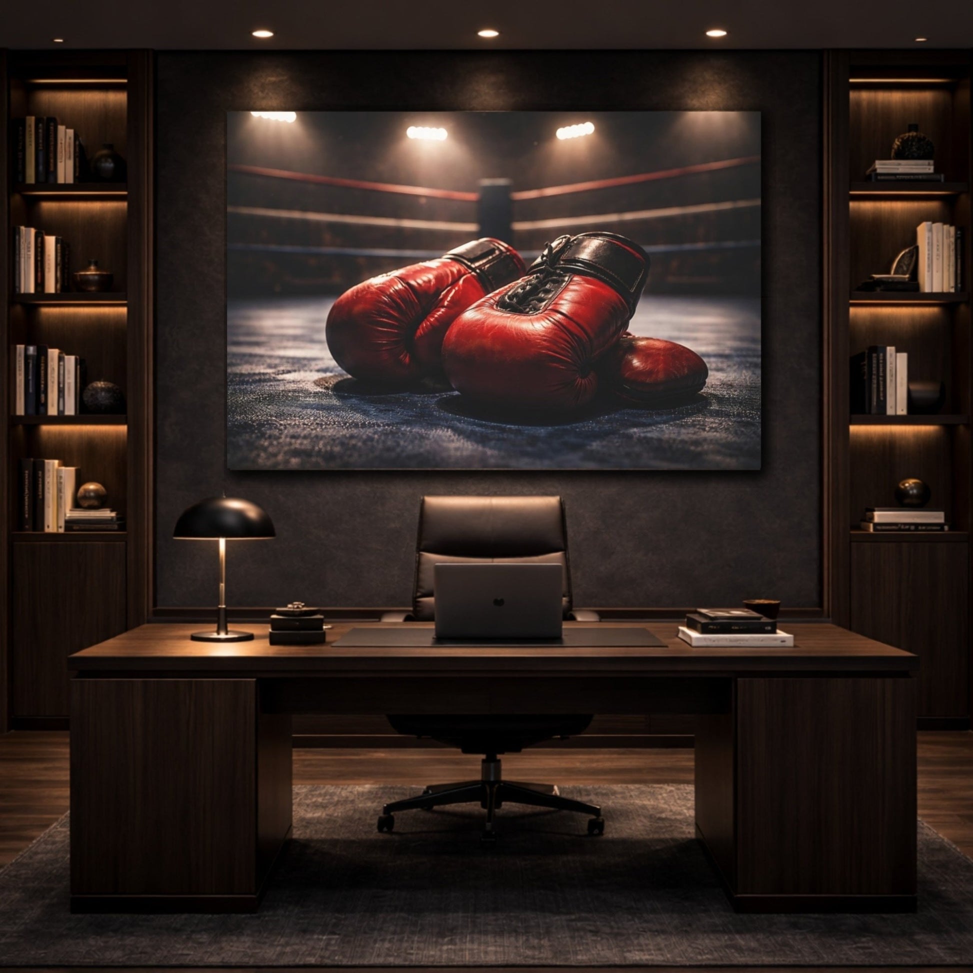 Sports Boxing Gloves Red - Canvas Wall Art Print - YesArtYes