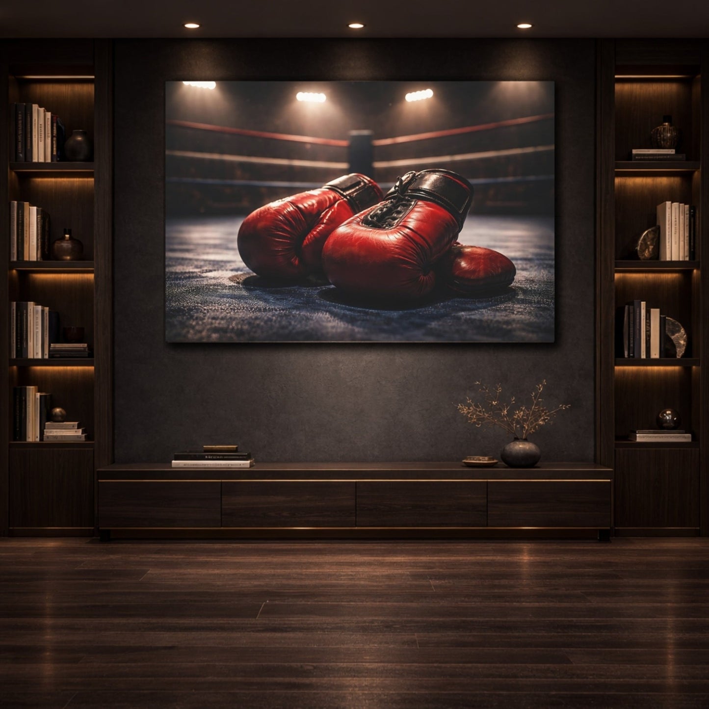 Sports Boxing Gloves Red - Canvas Wall Art Print - YesArtYes